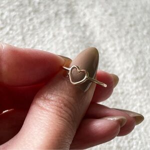 14K Gold Filled Sterling Silver Heart Shape Ring Size 5.5